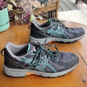 ASICS Women's Gel-Venture 6 Trail Running Shoes - Black, Gray, and Teal